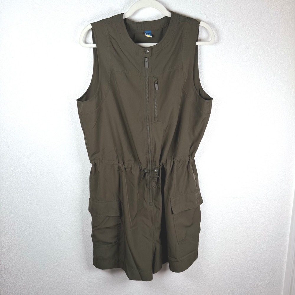 Old Navy StretchTech Sleeveless Cargo Romper Olive Green Large Tall L Tall